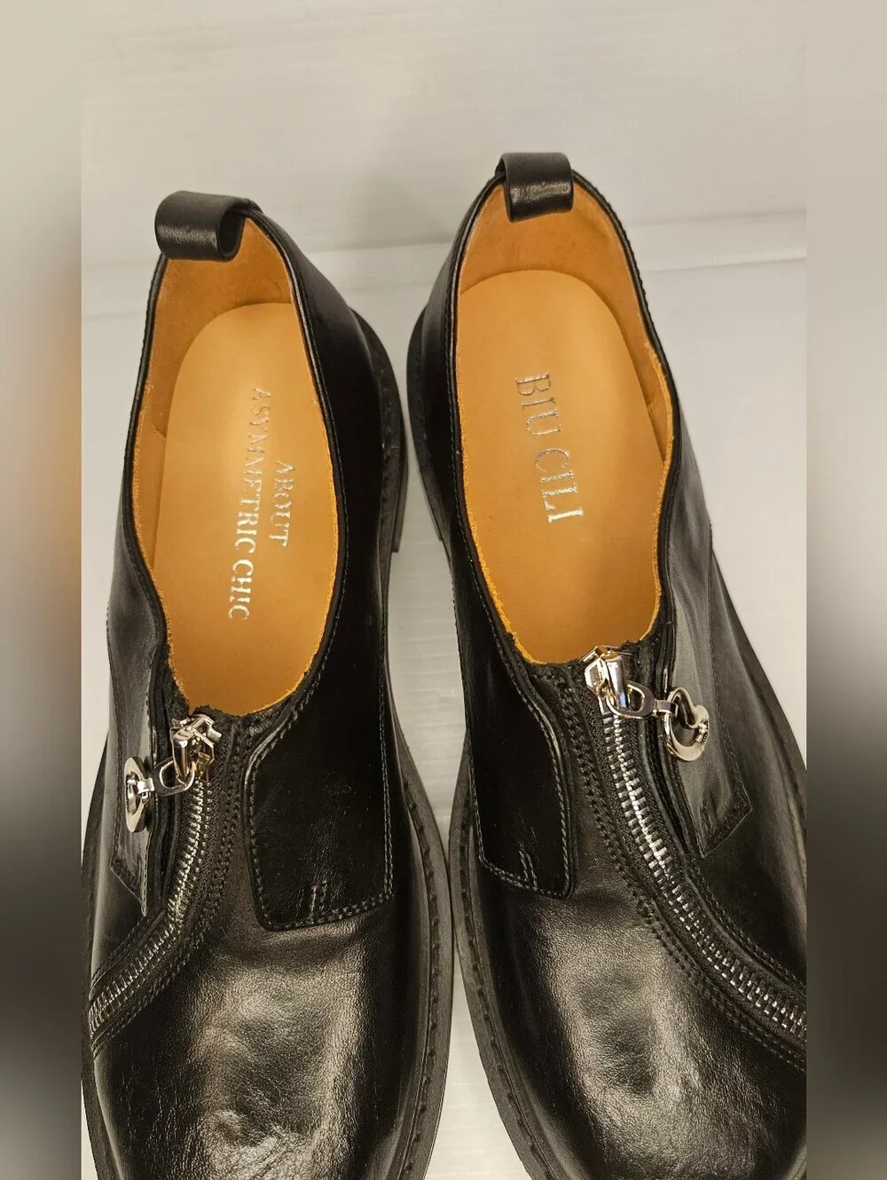 BIU CILI, Woody, Horsehide Leather, Asymmetric, Loafers, Comfort Shoes, EU 39.